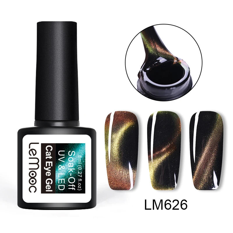 LEMOOC 3D Chameleon Cat Eyes UV Gel Polish Soak Off Magnetic Nail Varnish Nail Art Semi Permanent Led UV Gel Nail Enamel - Цвет: 44441-5