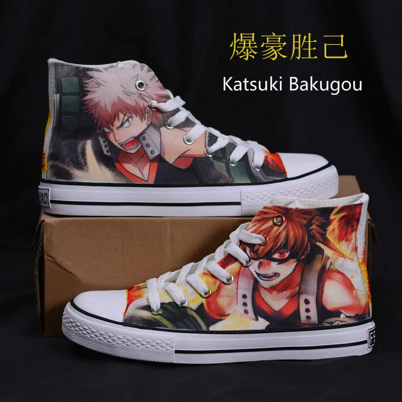 Boku no My Hero Academia/маскарадный костюм Izuku Midoriya обувь Katsuki Bakugou Shoto Shouto принт парусиновая обувь мужская и женская повседневная обувь - Цвет: 3 Male Size