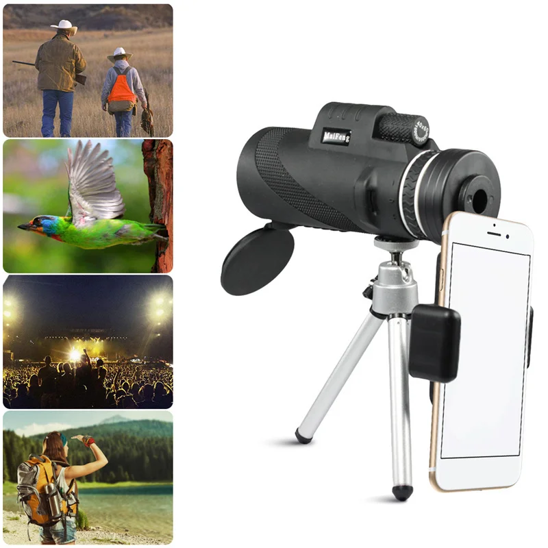 

40x60 Astronomical Telescope Zoom Telescope HD Night Vision Hunting Military Tripod Clip for Mobile Phone Camera telescopio