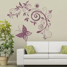 Butterfly Floral Vinyl Wall Stickers Embellishment Butterflies & Insect Wall Sticker Home Art Decals Hot Selling Mural SA318