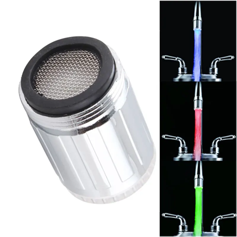 

Hot LED Faucet Light Tap Nozzle RGB 7Colors Change Blinking Temperature Faucet Aerator Water Saving Kitchen Bathroom Accessories