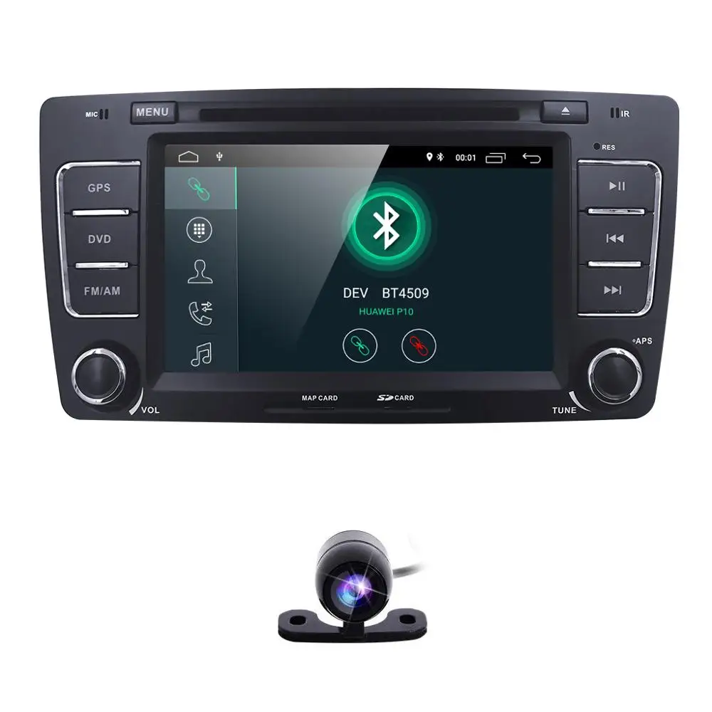 

7 Inch Android 9.0 Car DVD Player For SKODA Octavia 2009-2013 Yeti GPS Navigation Radio Steel wheel control DAB+ BT TPMS Camera