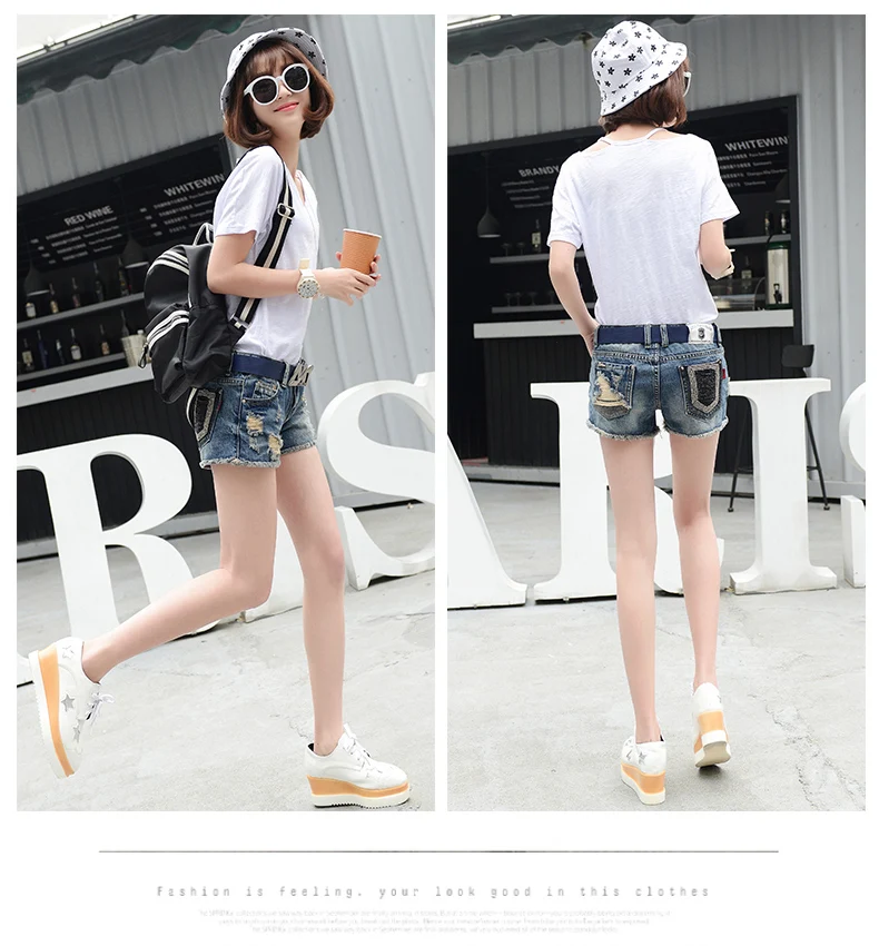 Loyalget Tassel Women Denim Shorts Vintage High Waist Female Caual Summer Loose Ladies Shorts Ripped Jeans For Women