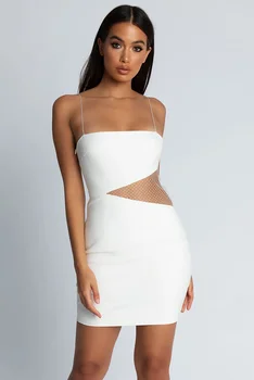 

Lyer New 2019 high quality hot sexy mesh patch design spaghetti with celebrity party bandage summer dress