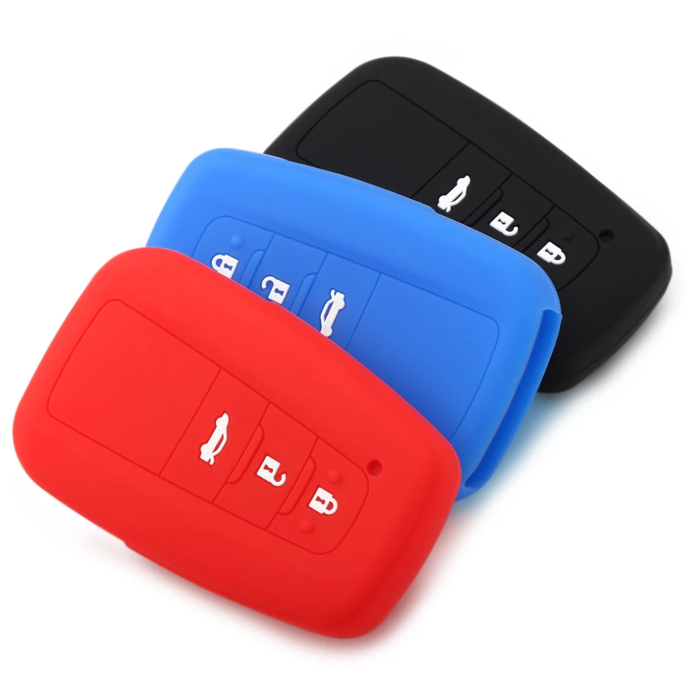 

Silicone Key Case For Toyota Camry CHR Corolla RAV4 Avalon Land Cruiser Prado Prius Remote Fob Cover 3 Button 2017 2018 2019