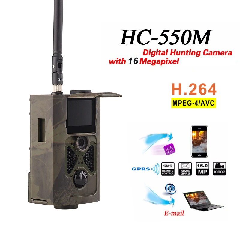 SMTP 2G MMS SMS 16MP Trail Camera сотовая инфракрасная охотничья камера ночного видения HC550M