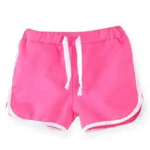 От 2 до 8 лет, летние однотонные хлопковые короткие штаны с принтом для маленьких мальчиков и девочек, Новые повседневные штаны для малышей