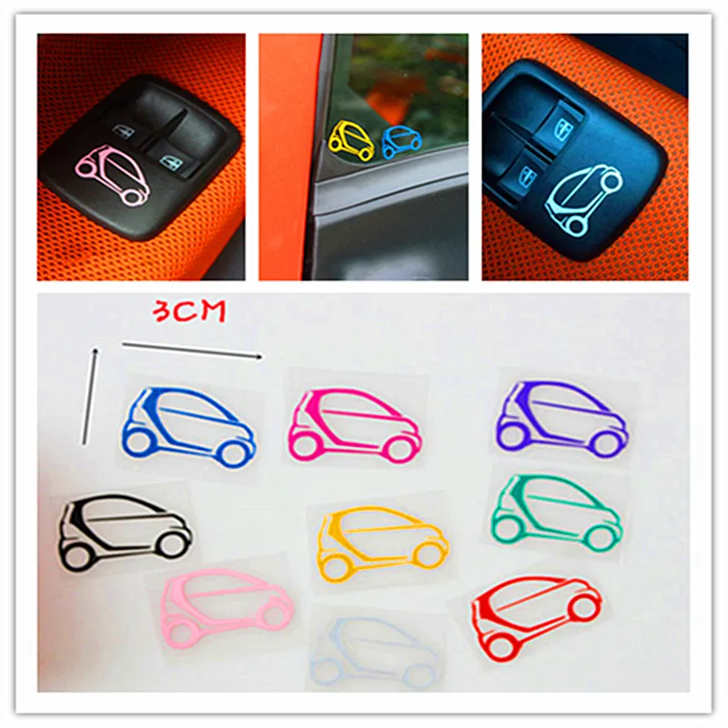 

Reflective tape smart pattern car stickers carbon film styling decals car decoration for all smart fortwo forfour 9 Pcs /set