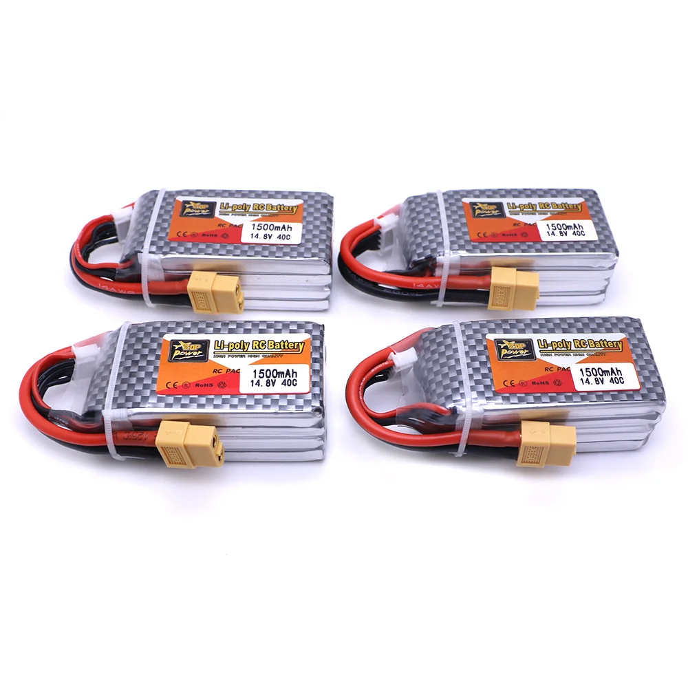 

4PCS Original ZOP Power LiPo Battery 4S 14.8V 1500Mah 40C XT60/ T Plug For RC Quadcopter Free shipping