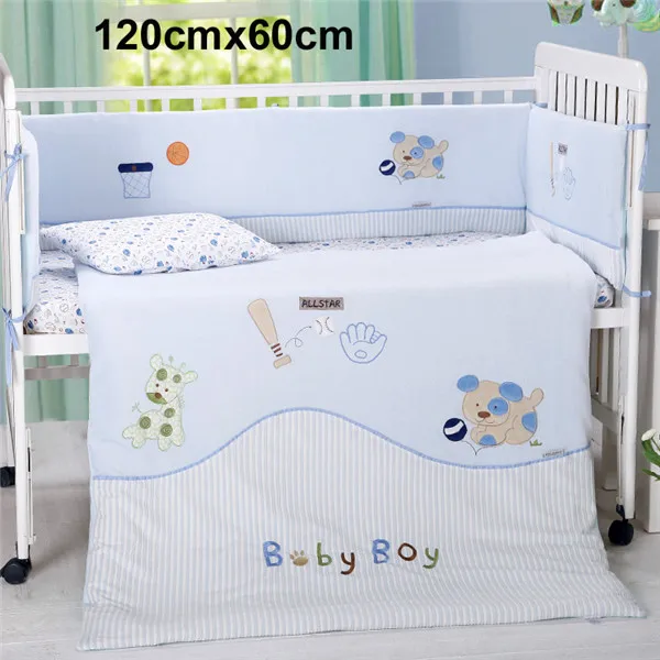 7 шт., детский качественный спальный комплект детского постельного белья из хлопка и бархата с вышивкой животных, Комплект постельного белья для новорожденных, летнее одеяло - Цвет: 120cmX60cm