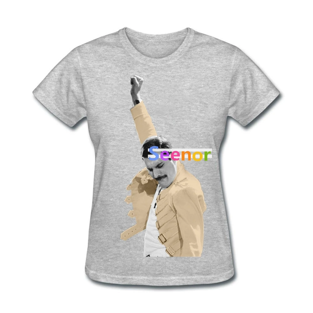 

Womens Super Rock Star Luxury Sevlla T Shirts Cotton Freddie Mercury woman t shirt Short-sleeve Tee Making