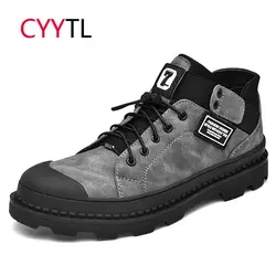 CYYTL Для мужчин Martin кожаные туфли Повседневное безопасности рабочие ботинки зимние сапоги для мужчин мягкие Erkek Bot мотоциклетные теплые