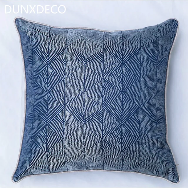 DUNXDECO Cushion Cover Blue Decorative Pillow Case Modern Artistic Amazing Blue Decorative Pillows Modern DUNXDECO Cushion Cover Blue Decorative Pillow Case Modern Artistic Amazing Blue Decorative Pillows Modern