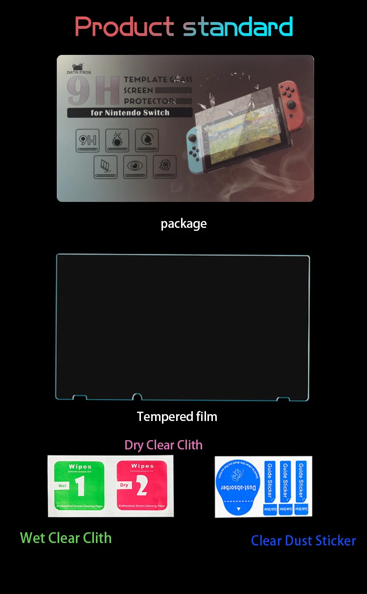 Данных лягушка 2 шт. Премиум закаленное Полное защитное стекло 9H ультра Стекло Экран протектор для Nintendo Switch с защитой от царапин для NS для аксессуаров для игровой приставки