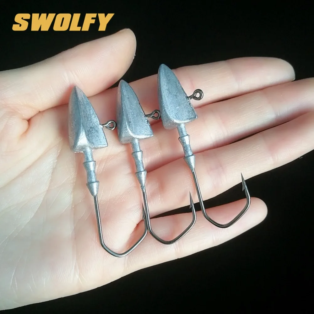 

Swolfy 30Pcs 3.5g 5g 7g 10g 14g 20g Silver Lead For Soft Fishing Lure Jig Head Fishhooks Baits