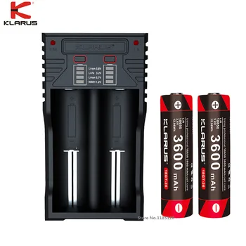 

KLARUS K2 Smart Charger for Li-ion: 26650 18650 16340 14500 AA battery charger + Klarus 18650 3600mAh li-ion 18GT-36 batteries