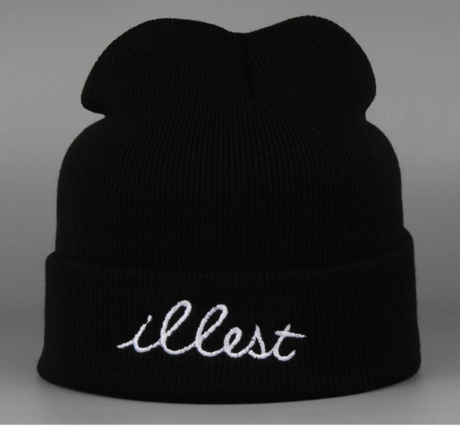 1ADK Unisex Beanies For Men Women Casual Simple Design Embroidery Words Winter Brand Fashion High Quality Knitted Hat