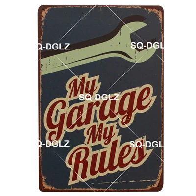[SQ-DGLZ] мой гараж мои правила жестяная вывеска газовый Настенный декор полный сервис Металлические ремесла гаражные картины плащи художественный плакат