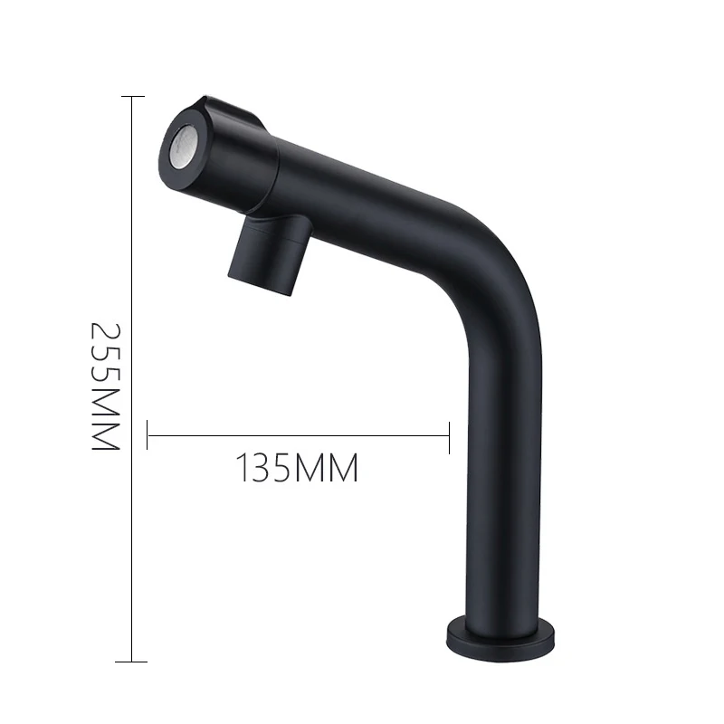 quyanre wanfan gappo SUS304 Stainless steel matte black single cold basin faucet single handle mixer kitchen faucet1