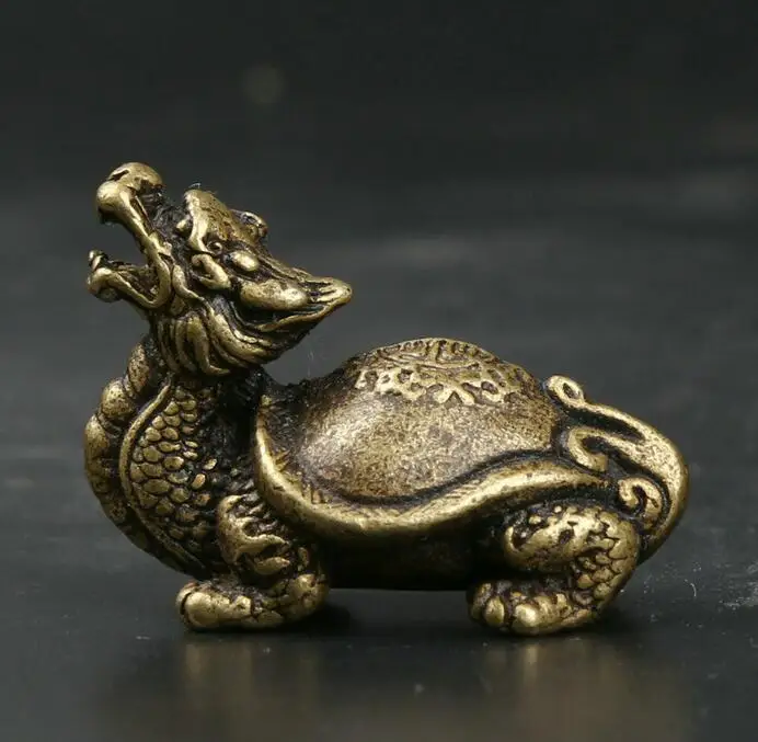 

Chinese Bronze Animal Auspicious Beast Dragon Turtle Animal Statue