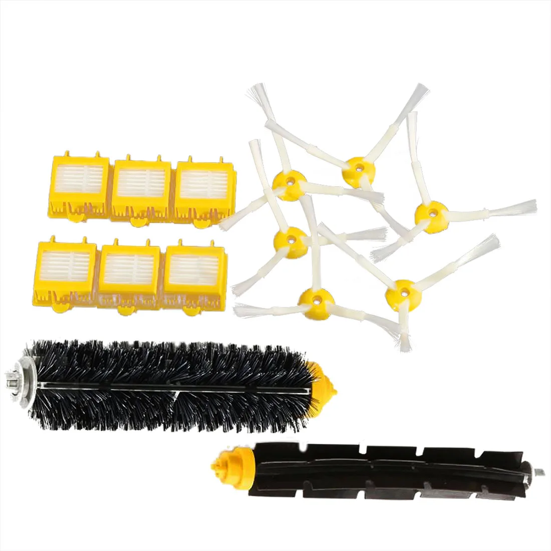 Sweeping Machine Accessories 2pcs Brush glue brush + 6pcs Side brush + 6pcs Hepa filters for iRobot Roomba 700 series models