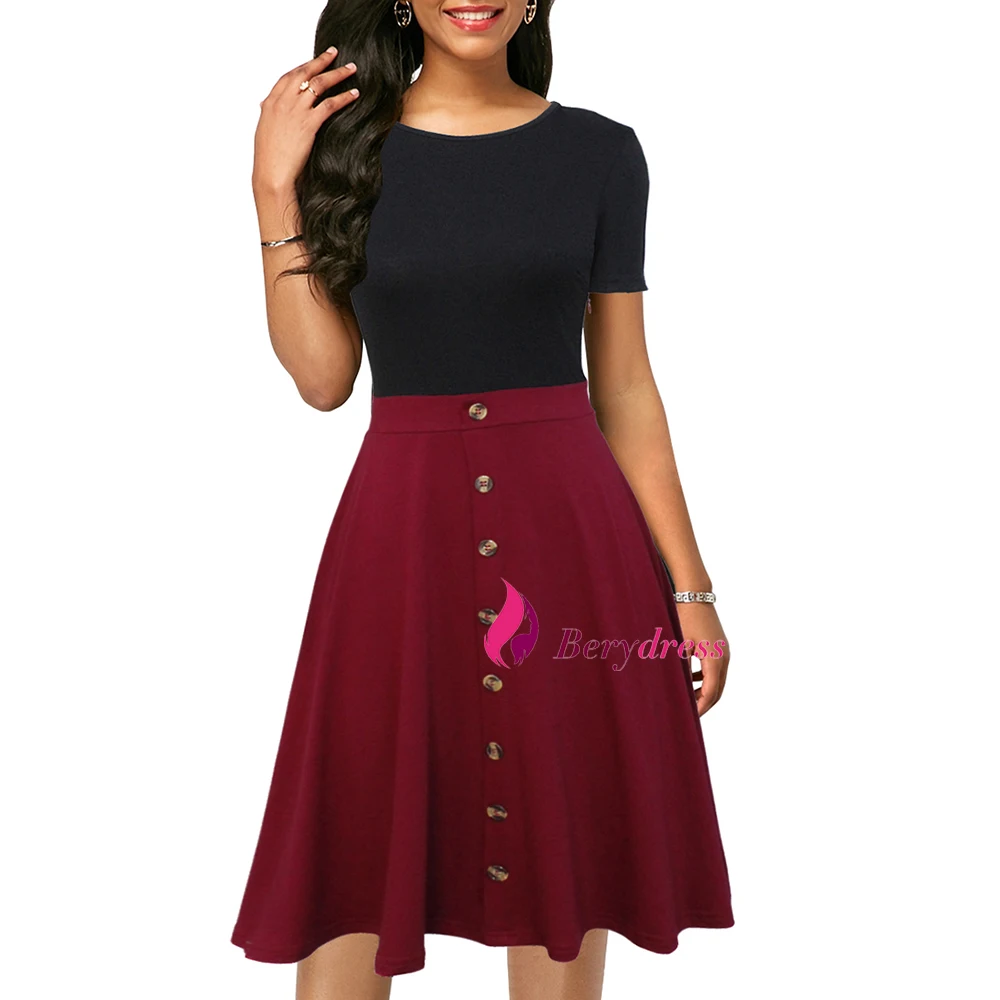 burgundy dress front-2
