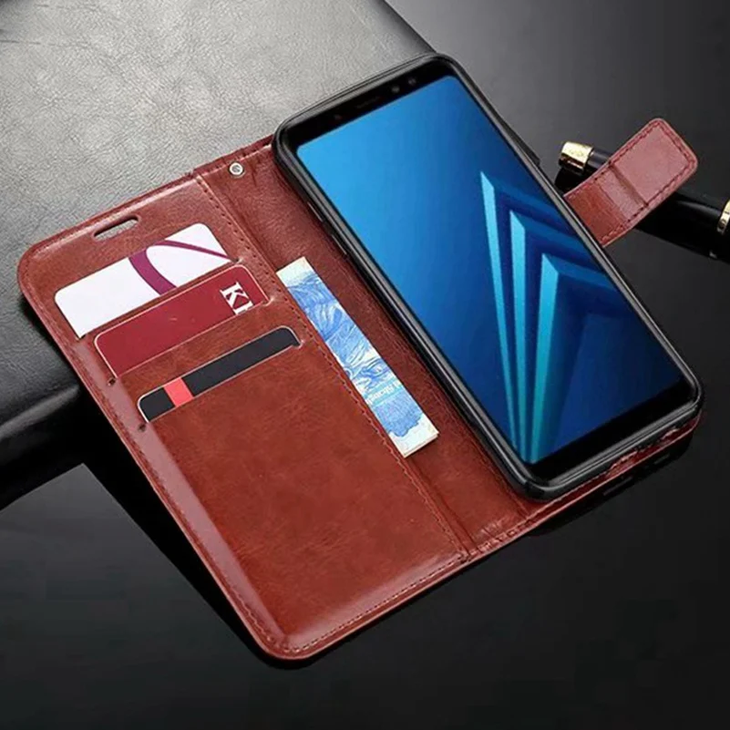WhaY Винтаж чехол для samsung Galaxy A6 2018 бумажник Kickstand PU кожи класса люкс Filp fundas