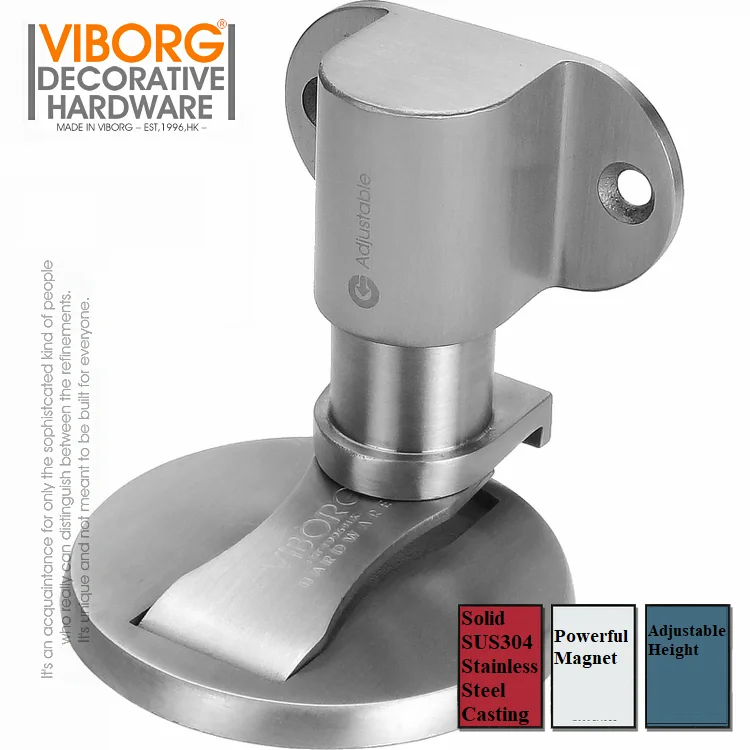 Door Stopper Magnetic Door Stopper VIBORG Deluxe SUS304 Stainless Steel Casting Adjustable Floor-mounted Magnetic Magnet Door Stopper RS-40F