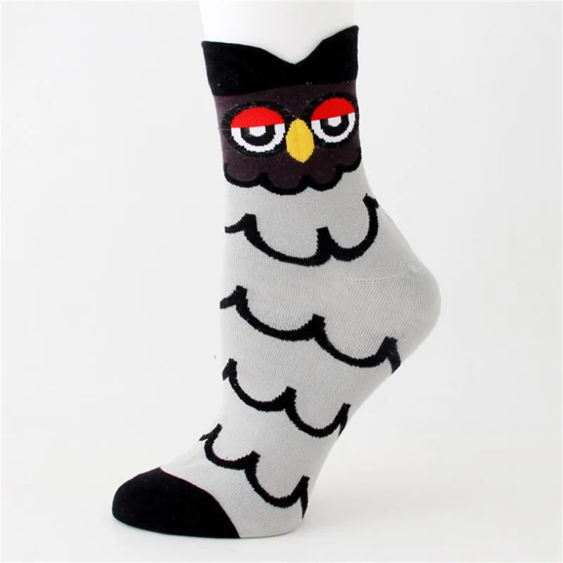 MYORED, женские хлопковые 3D носки с совами, милые вечерние носки с героями мультфильмов, женские носки на Хэллоуин, подарок, 5 пар/лот