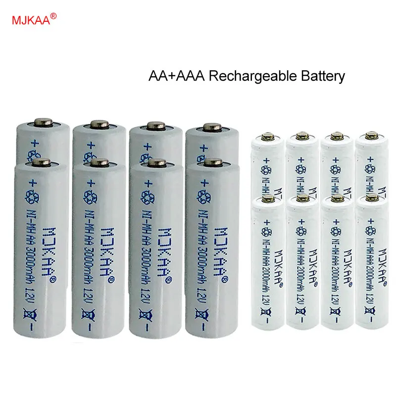

8pcs Ni-MH 1.2V AA 3000mah+ 8PCS AAA Rechargeable Battery 2000mAh 3A Neutral Battery Rechargeable battery for toys camera