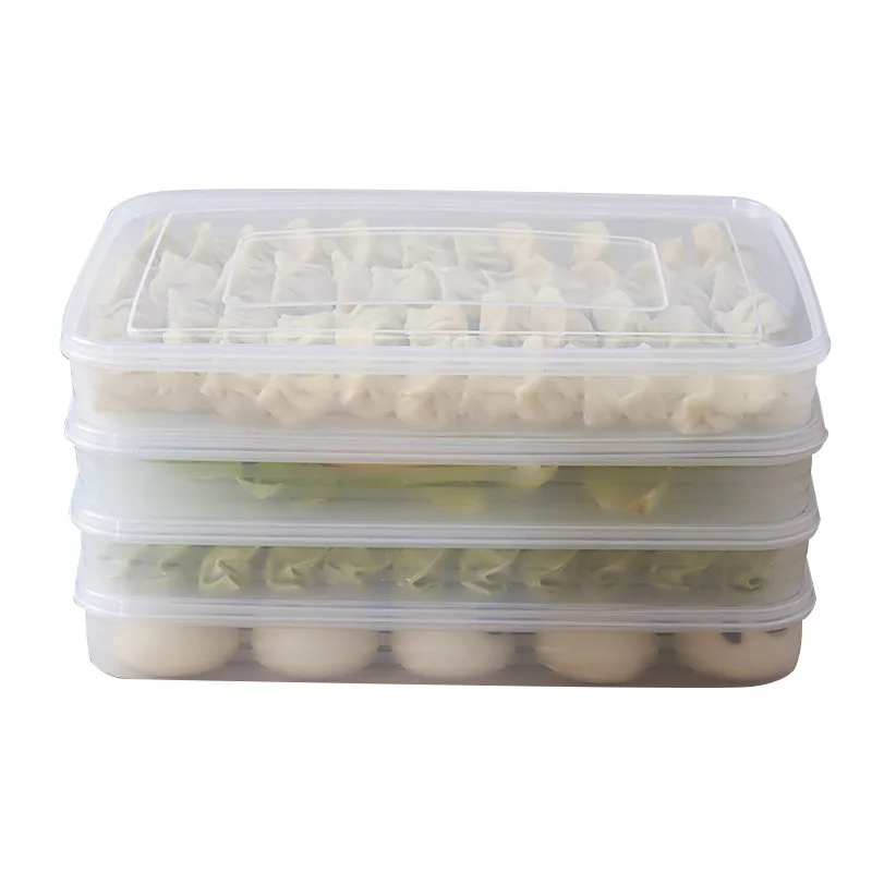 

Refrigerator Dumplings Storage Box Food Organizer Rack Plastic Freezer Fridges Space Saver Holder Serving Tray Boxes dienblad