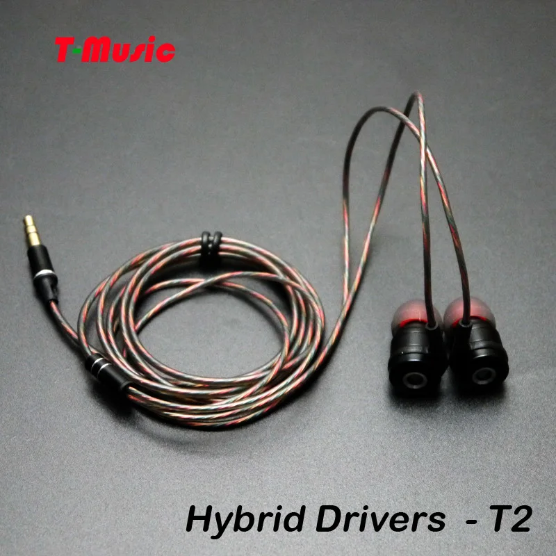 

2018 New T2 Hybrid Drive Unit In Ear Earphone Flat Head Plug Headset