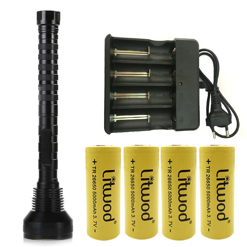 

Litwod Z20310 Powerful 28 chips XML T6 Aluminum Waterproof LED Flashlight Torch Power by 4pcs 18650 or 26650 Batteries