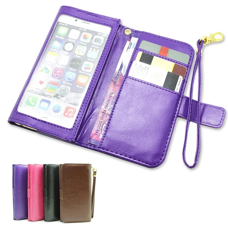 Universal PU Leather Flip Wallet Pouch Bag for 5.0 inch Cell Phone iPhone 6/6s Samsung Galaxy Grand Prime Back Cover |