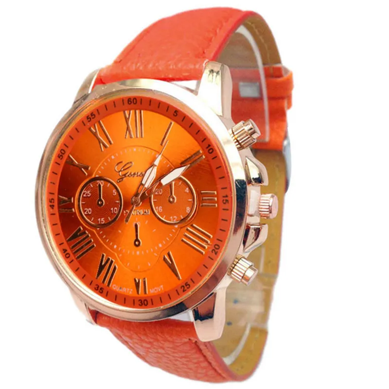 Women Watch Stylish Numerals Faux Leather Analog Fashion& Casual Bracelet Clasp Classic 18aug7 - Цвет: OG