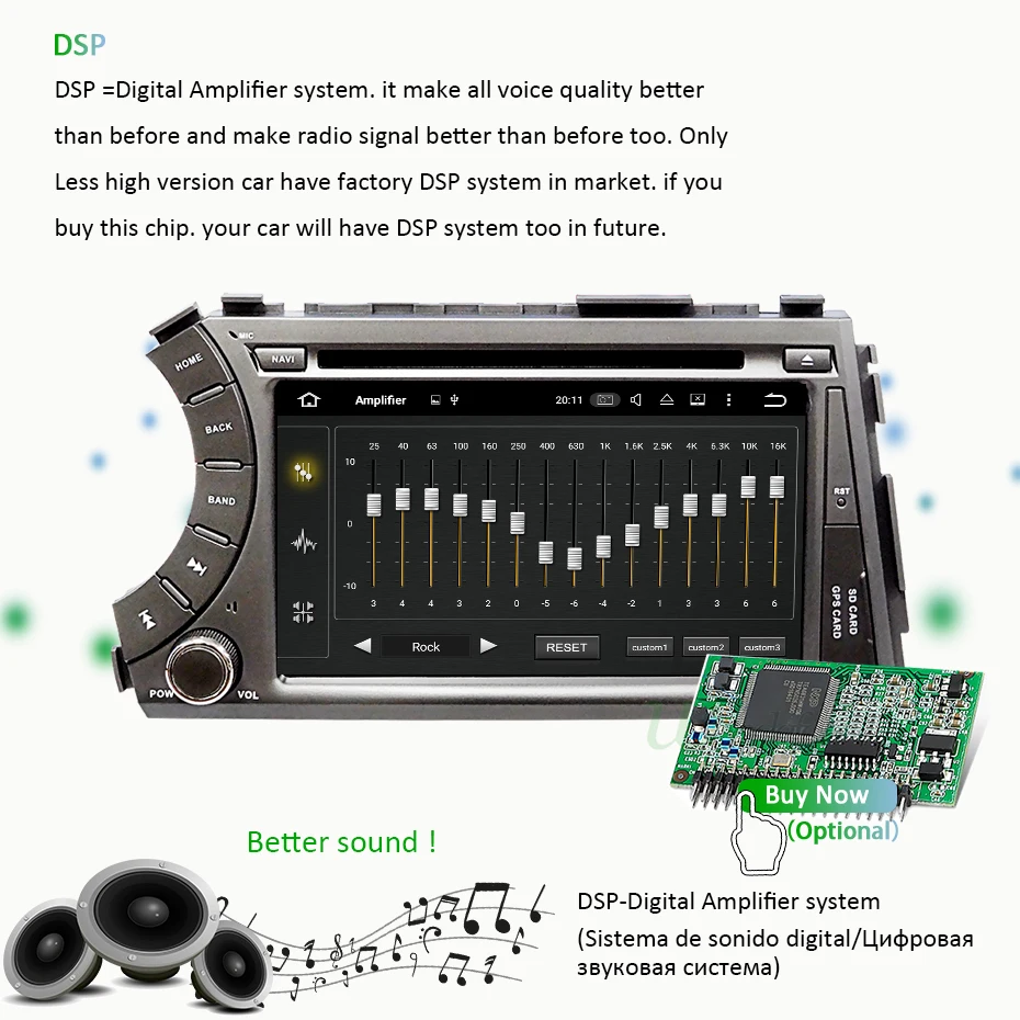 Top Android 9.0 DSP IPS 4G 64G AV Output 2 DIN CAR DVD PLAYER For Ssang yong Ssangyong Actyon Kyron GPS Radio Multimedia Screen PC 3