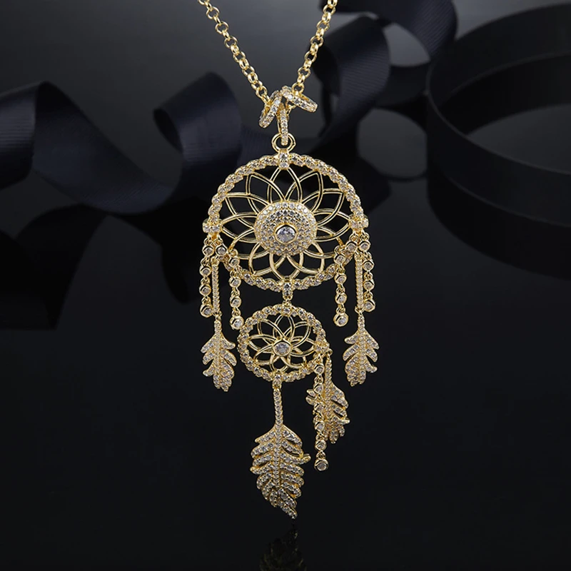 

Dreamcatcher Necklace S925 Sterling Silver with Zircon Personality Fits Moroccan Jewelry with Women's Party Jewelry Gift