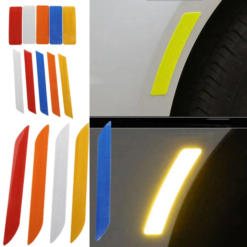 

2 Pcs 27.5X3cm Reflective Warning Strip Tape Car Door Bumper Safety Reflective Strips Reflector Stickers Decals Car Styling
