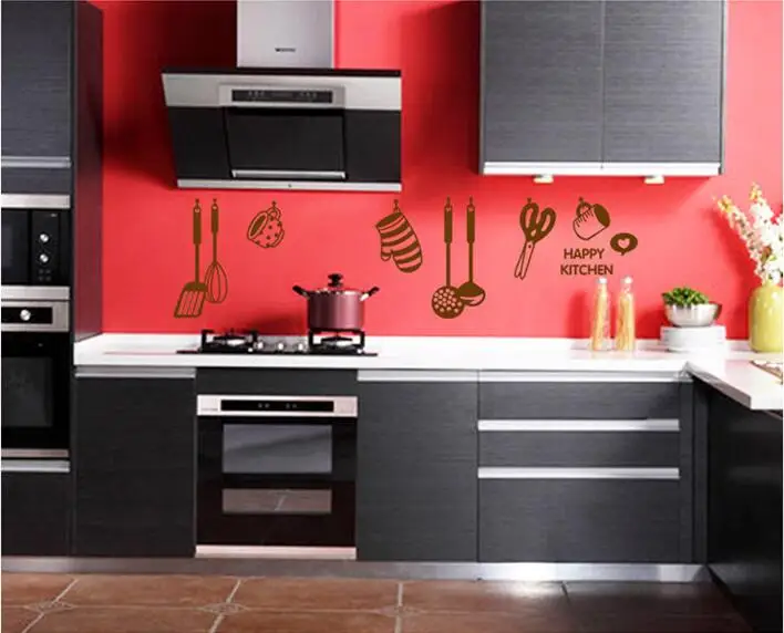 Cooking Tools Kitchen Wall Stickers Waterproof Kitchens Decoration Cafe