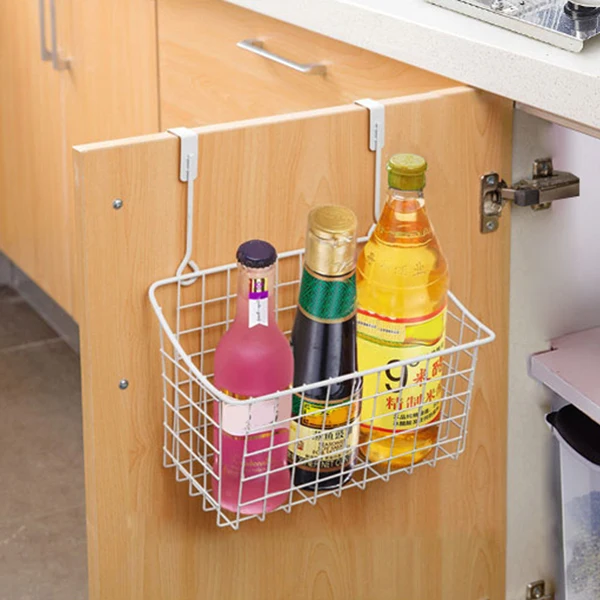 Cheap Door Storage Basket Practical Kitchen Cabinet Drawer Organizer Door Hanger Storage Basket With The Hook