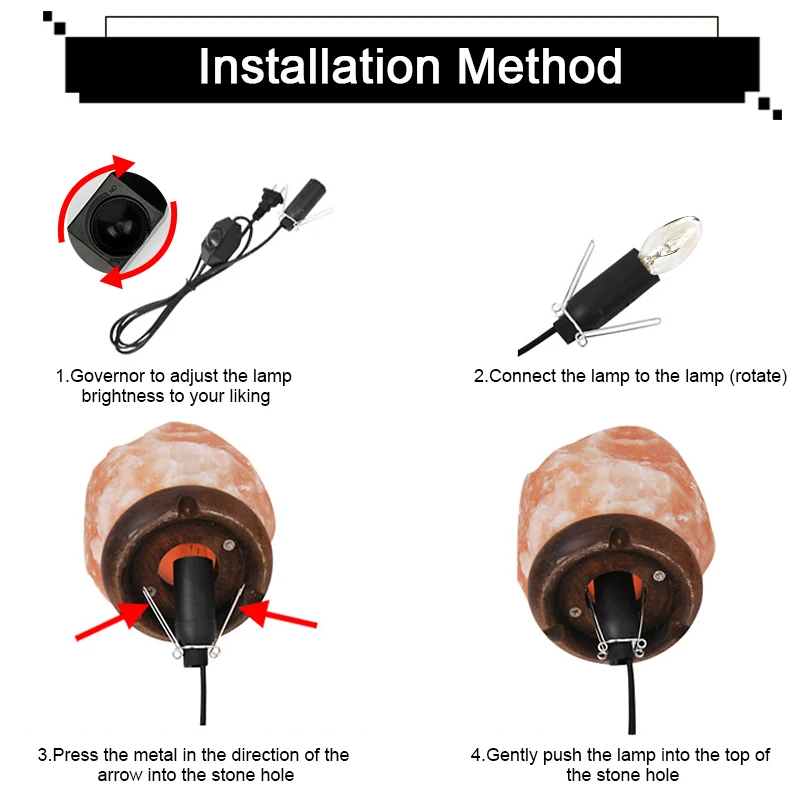 Очиститель воздуха с вилкой EU/US, ночник, Соляной Светильник, естественная форма, соляная лампа, снимающая стресс, Гималайская кристаллическая соляная каменная лампа для дома