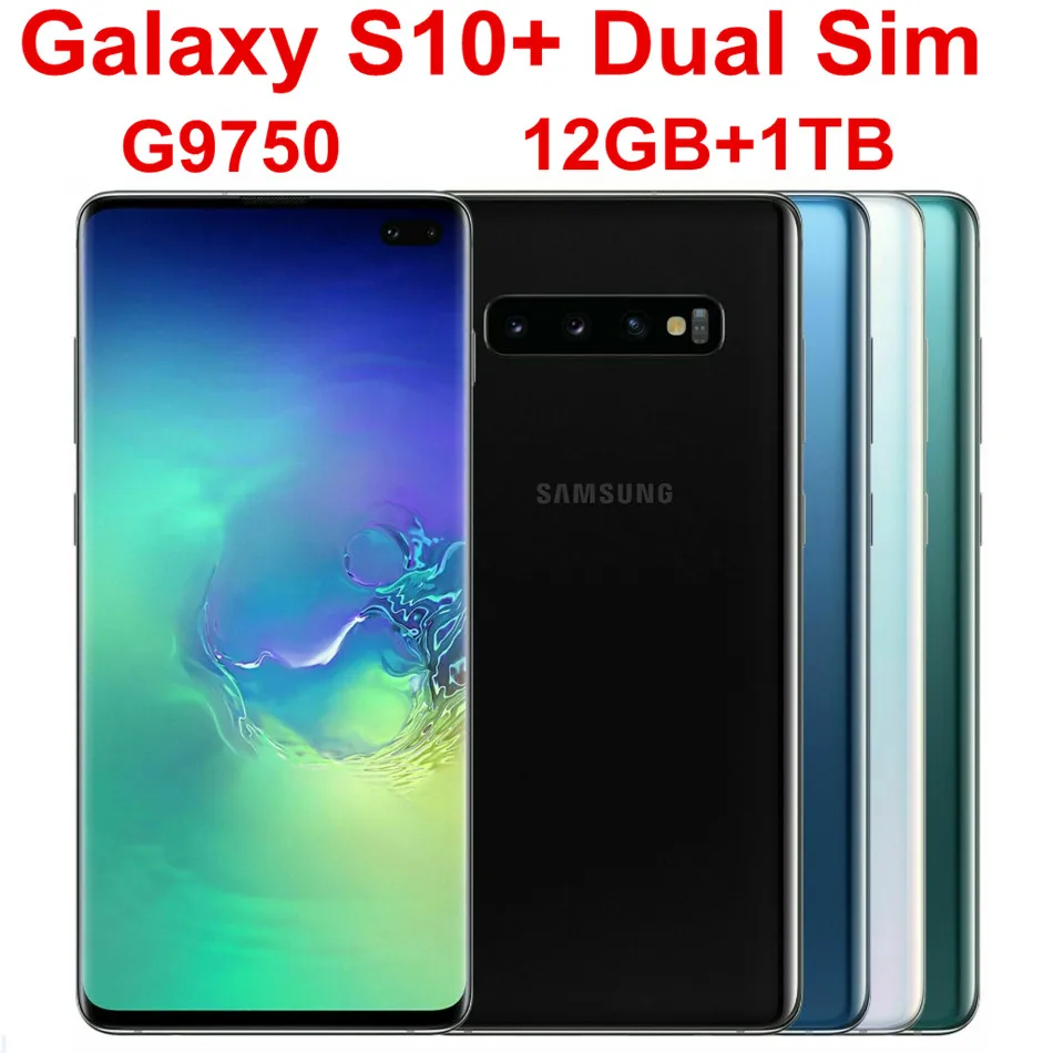 2019 Samsung Galaxy S10+ S10 Plus G9750 Dual Sim 12GB RAM 1TB ROM Mobile Phone Octa Core 6.4" 5