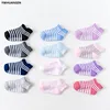 6 Pairs/lot 0 to 6 Yrs Cotton Children's Anti-slip Boat Socks For Boys Girl Low Cut Floor Kid Sock With Rubber Grips Four Season 4