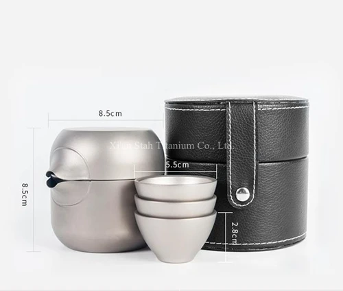 

Pure Titanium Double Wall Tea ware maker + strainer + division + filter + 3pcs cup No-plating Anti-corrosion Healthy