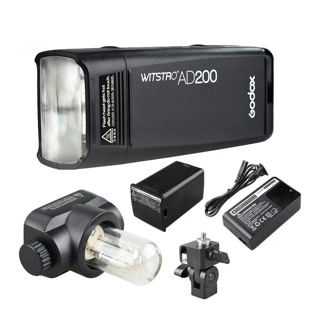 

Godox AD200 TTL 2.4G HSS 1/8000s Pocket Flash Light Double Head 200Ws with 2900mAh Lithium Battery Flashlight Out door Flash