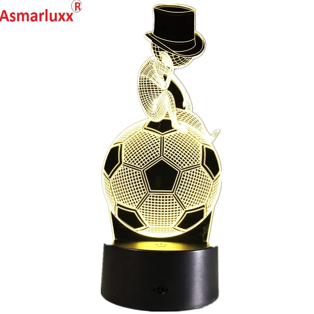 

Football Boy 3D LED Lamp 7 Color Lamp 3D Visual Led Night Light for Kids Touch USB Table Lampara Lampe Baby Sleeping Nightlight