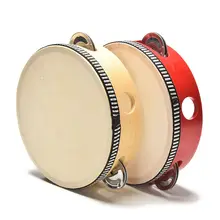 Musical Tambourine Beat Instrument Hand Drum Childrens Kids Musical Tambourine Wooden Drum Rattles Educational Toy 