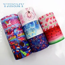 YJHSMY 183221 10 ярдов 38 мм мультфильм ленты термотрансферные печатные grosgrain Свадебные аксессуары материал "сделай сам"