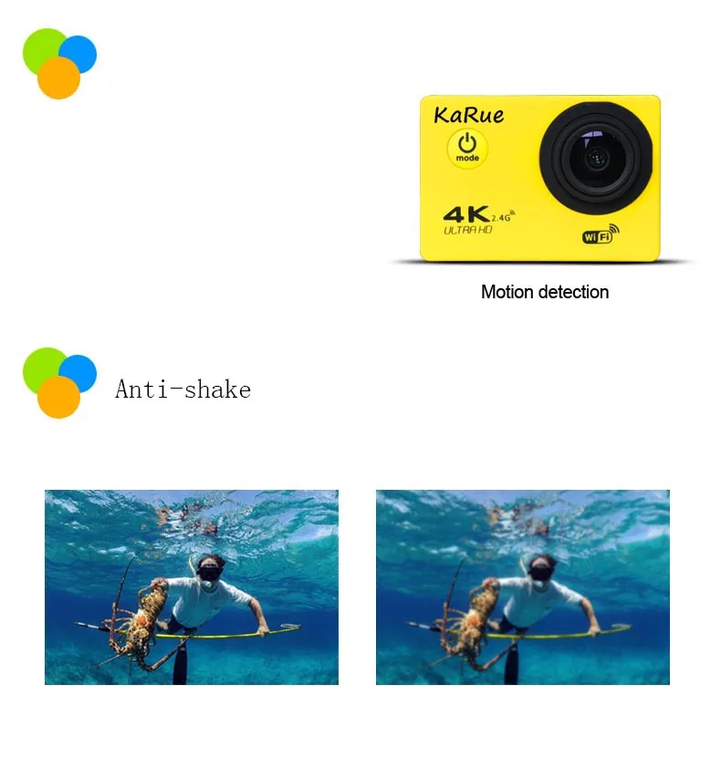 KaRue J7000RSport Экшн-камера Ultra HD 4 K WiFi 1080 P 150D 2,0 дюймов экран водонепроницаемый велосипедный шлем камера мини наружная камера