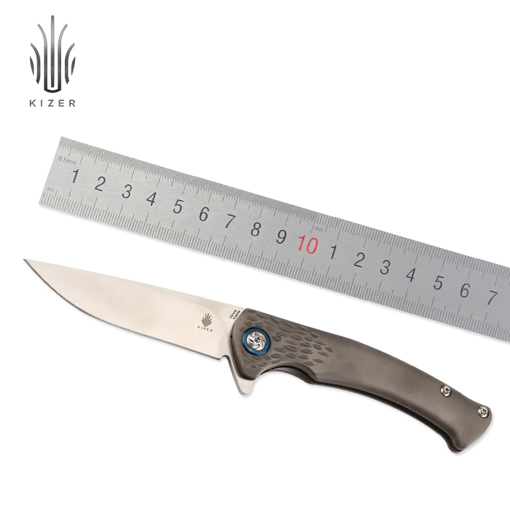 Цена Kizer титановый edc Мини карманный нож охотничьи ножи кемпинг открытый нож Высокое качество выживания Ножи